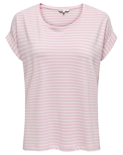 Only - ONLMoster Stripe O-Neck T-Shirt - Pink Lady